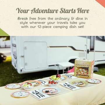 Melamine Plates & Bowls Set - 12-Piece Dish Set for Indoor & Outdoor Dining - BPA Free, Top Shelf Di...