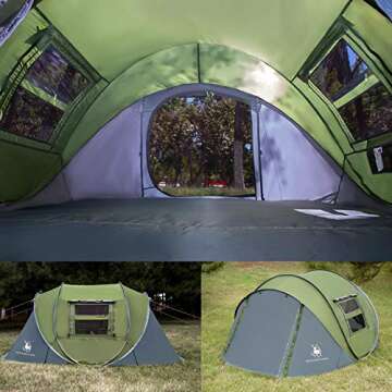 4 Person Waterproof Pop Up Tent for Immediate Setup