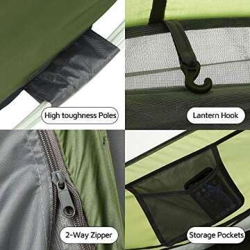 4 Person Waterproof Pop Up Tent for Immediate Setup