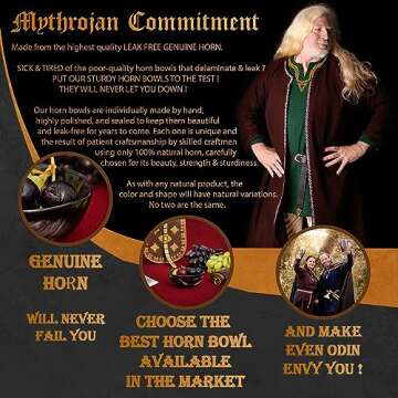 Mythrojan Handcrafted Horn Bowl - Unique & Versatile Home Decor