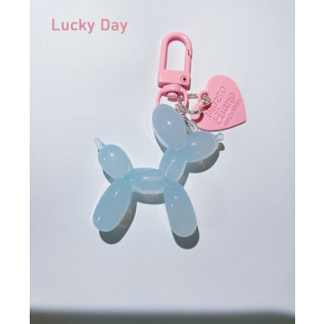 LAEKOU Cute Jelly Balloon Dog Keychain for Bags