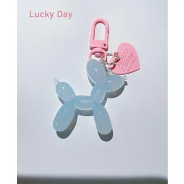 LAEKOU Cute Jelly Balloon Dog Keychain for Bags