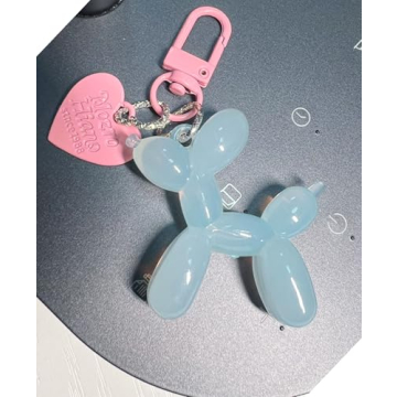 LAEKOU Cute Jelly Balloon Dog Keychain for Bags