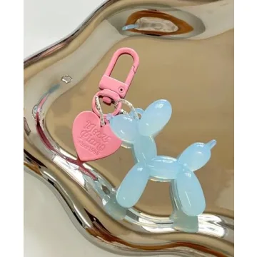 LAEKOU Cute Jelly Balloon Dog Keychain for Bags