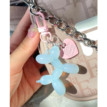 LAEKOU Cute Jelly Balloon Dog Keychain for Bags
