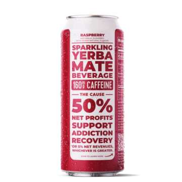 CLEAN Cause Low Calorie Raspberry USDA Organic Sparkling Yerba Mate Tea (16oz cans, 12-Pack Case) Low Sugar, 160mg Caffeine, Healthy Alternative to Soda & Energy Drinks.