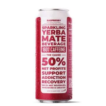 CLEAN Cause Low Calorie Raspberry USDA Organic Sparkling Yerba Mate Tea (16oz cans, 12-Pack Case) Low Sugar, 160mg Caffeine, Healthy Alternative to Soda & Energy Drinks.