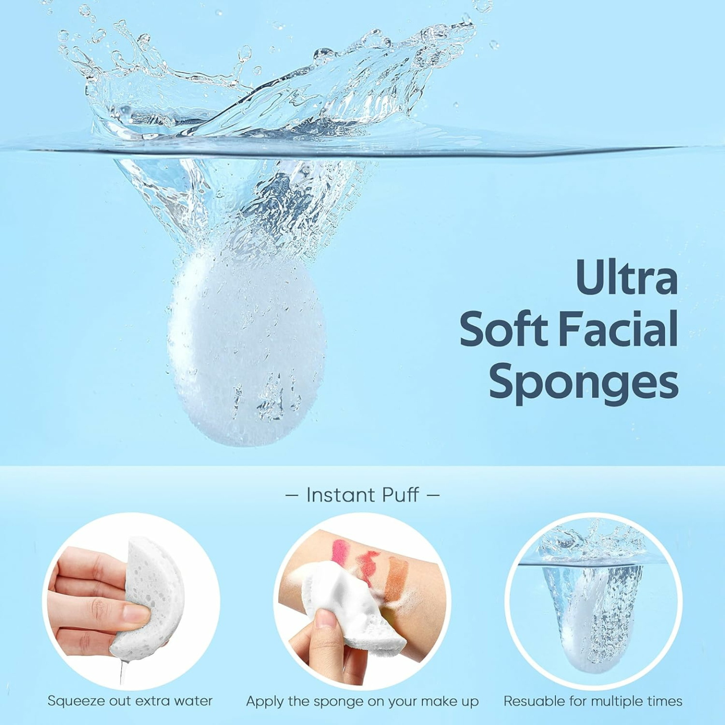 Compressed Facial Sponges - 50 Count Natural