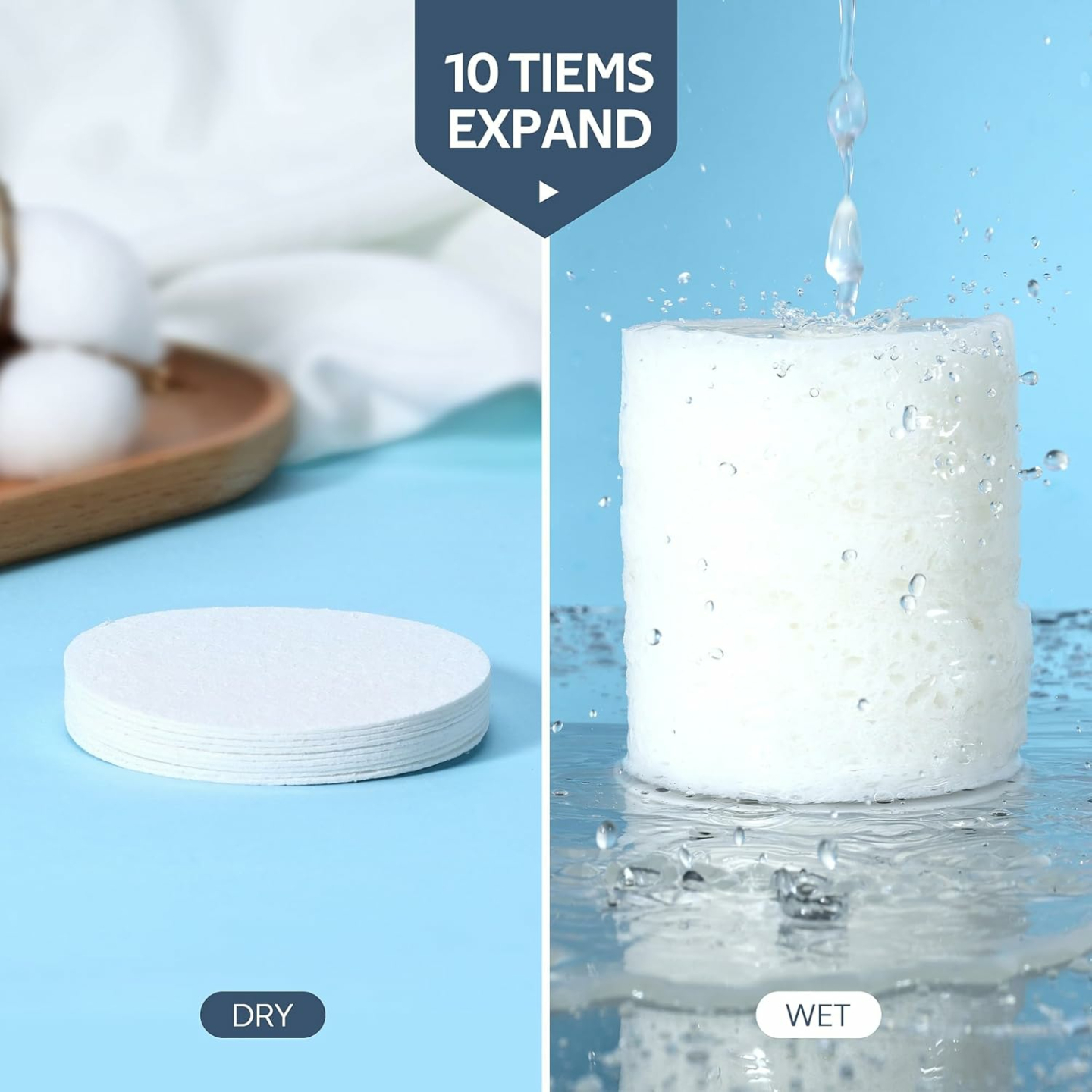 Compressed Facial Sponges - 50 Count Natural