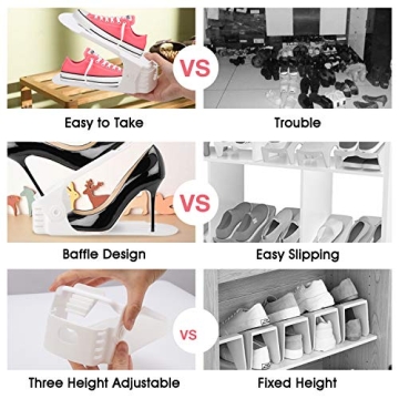 Neprock Shoes Organizer for Closet, Shoe Rack Organizador De Zapatos for Closet Organization, Shoe Slots Organizer Shoe Storage Shoe Holder Space Saver for Entryway(36-Pack)(White)