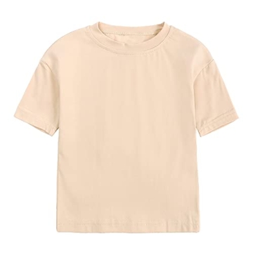 ZFTTZYMX Kids Solid T-Shirts - Summer Cotton Tees