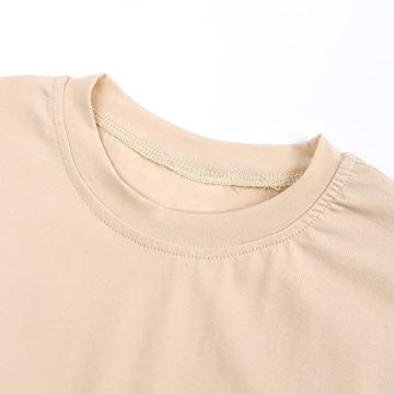 ZFTTZYMX Kids Solid T-Shirts - Summer Cotton Tees