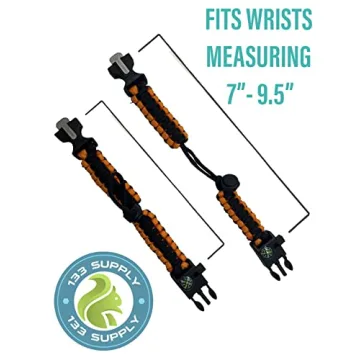 133 SUPPLY - 2 Pack Tactical Paracord Compass Hiking Survival Bracelet Men Dad Gifts Women Camping Accessories Hunting Gear Equipment Flint Steel Tool Fire Starter Kit Whistle Bear Safety Essentials