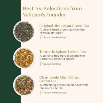 VAHDAM, Founder's Select Gift Set - 6 Delicious Wellness Blend from India (36 Individually Wrapped E...