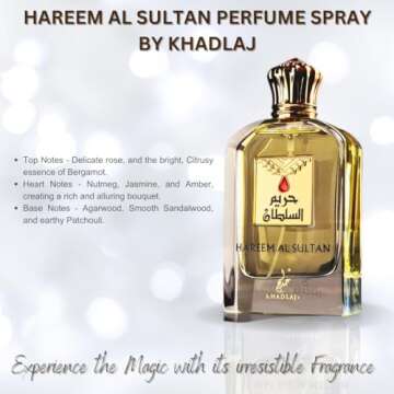 KHADLAJ PERFUMES Hareem al Sultan Gold Eau de Parfum Spray for Unisex, 2.50 Ounce / 75 ml
