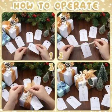 Engrowtic Christmas Gift Tags Set with Ribbons for the Holidays