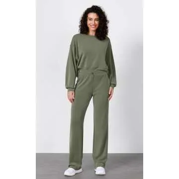 ODODOS Women's Modal Soft Wide Leg Pants with Pockets Adjustable Shockcord High Waist Casual Lounge ...