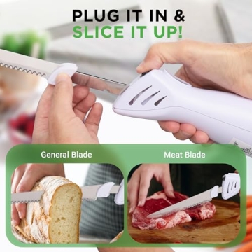 NutriChef Electric Kitchen Knife for Safe and Effortless Slicing