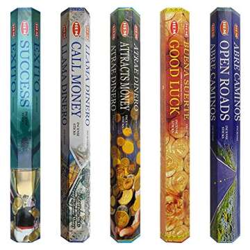 Hem Incense Sticks Variety Pack #5 with Incense Holder Set for Prosperity