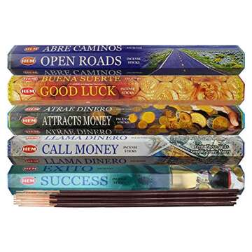 Hem Incense Sticks Variety Pack #5 for Luck and Success