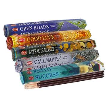 Hem Incense Sticks Variety Pack #5 for Luck and Success