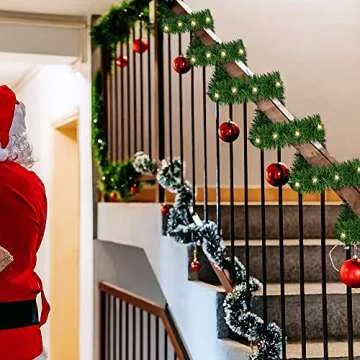 WATERGLIDE 49FT Lighted Christmas Green Garland for Décor