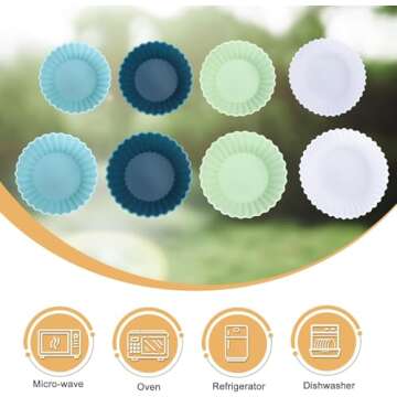 SAWNZC Silicone Baking Muffin Cups 12 Pack Reusable