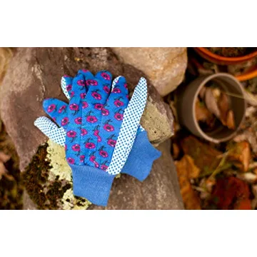 G & F 1852-3 Women Soft Jersey Garden Gloves, Women Work Gloves, 3-Pairs Green/Red/Blue per Pack