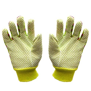 G & F 1852-3 Women Soft Jersey Garden Gloves, Women Work Gloves, 3-Pairs Green/Red/Blue per Pack