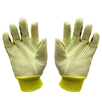 G & F 1852-3 Women Soft Jersey Garden Gloves, Women Work Gloves, 3-Pairs Green/Red/Blue per Pack