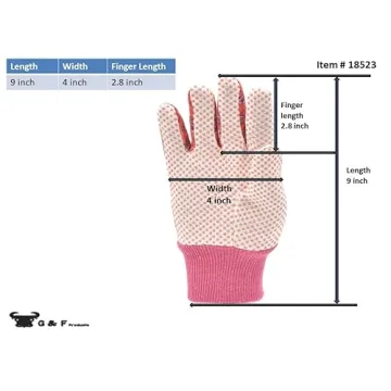 G & F 1852-3 Women Soft Jersey Garden Gloves, Women Work Gloves, 3-Pairs Green/Red/Blue per Pack