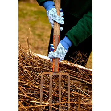 G & F 1852-3 Women Soft Jersey Garden Gloves, Women Work Gloves, 3-Pairs Green/Red/Blue per Pack