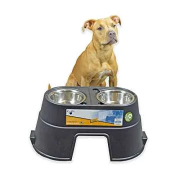OurPets Comfort Diner Elevated Dog Food Dish (Bowls Available in 4", 8 inches and 12 inches for Large ; Medium and Small Dogs); Black; 12-inch