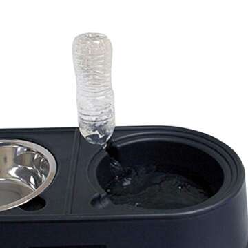 OurPets Comfort Diner Elevated Dog Food Dish (Bowls Available in 4", 8 inches and 12 inches for Large ; Medium and Small Dogs); Black; 12-inch