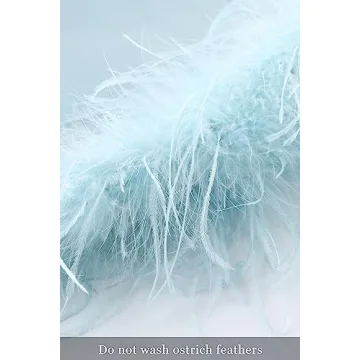 PRODESIGN Satin Kimono Robe Long Silky Bath Robe with Ostrich Feather Trim Sleepwear Wedding Bridesmaid Robe