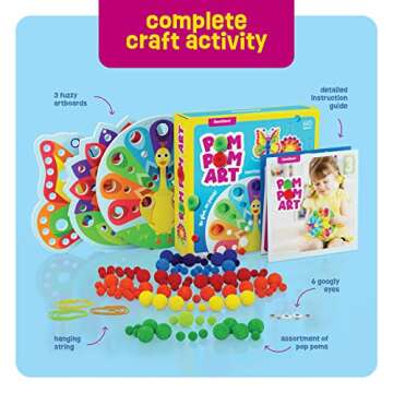 Pom Pom Arts & Crafts Kit for Toddlers Ages 3-6