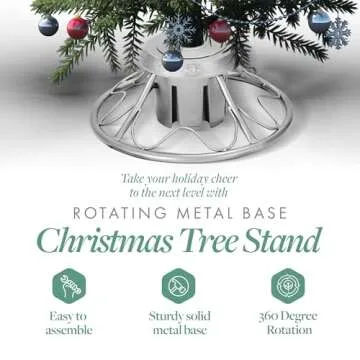 Home Heritage 360-Degree Christmas Tree Stand - Sturdy & Rotating Metal for Up to 9ft Trees