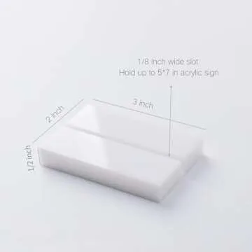 UNIQOOO 3" White Acrylic Stand | 10 Pack 3mm Slot Wedding Sign Holders, Perfect for Wedding, Table Number, Exhibition, Office, Restaurant, Business