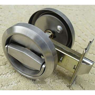 LEICHI Stainless Steel 304 Door Lockers Doorknobs Ring Doors Pulls Furniture Corridor Hidden Recessed Install Cup Door Lock Privacy Sliding Door Latch Locks Pack of 1