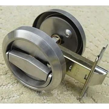 LEICHI Stainless Steel 304 Door Lockers Doorknobs Ring Doors Pulls Furniture Corridor Hidden Recessed Install Cup Door Lock Privacy Sliding Door Latch Locks Pack of 1