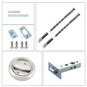 LEICHI Stainless Steel 304 Door Lockers Doorknobs Ring Doors Pulls Furniture Corridor Hidden Recessed Install Cup Door Lock Privacy Sliding Door Latch Locks Pack of 1