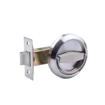 LEICHI Stainless Steel 304 Door Lockers Doorknobs Ring Doors Pulls Furniture Corridor Hidden Recessed Install Cup Door Lock Privacy Sliding Door Latch Locks Pack of 1
