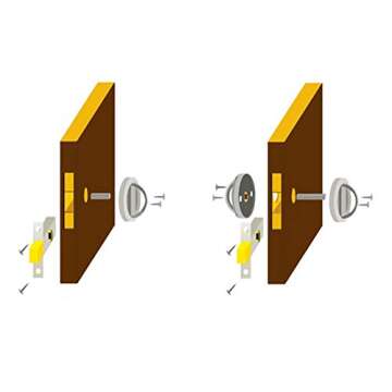 LEICHI Stainless Steel 304 Door Lockers Doorknobs Ring Doors Pulls Furniture Corridor Hidden Recessed Install Cup Door Lock Privacy Sliding Door Latch Locks Pack of 1