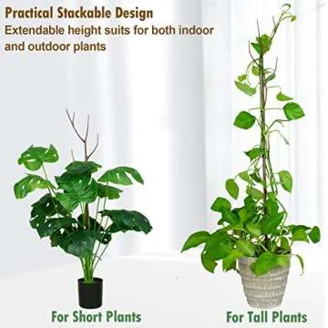 Twig Indoor Plant Support Stakes for Potted Plants, 3 Pack 39.4" Brown Twig Trellis for Outdoor Plants, Alternative Moss Poles for Climbing Plants Monstera Hoya Flowers Sticks Garden Rods with Hammer