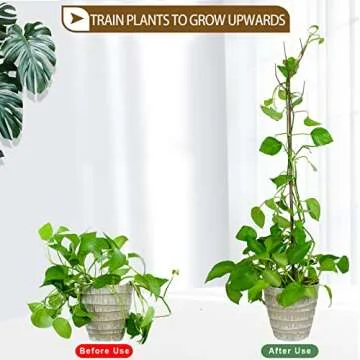 Twig Indoor Plant Support Stakes for Potted Plants, 3 Pack 39.4" Brown Twig Trellis for Outdoor Plants, Alternative Moss Poles for Climbing Plants Monstera Hoya Flowers Sticks Garden Rods with Hammer