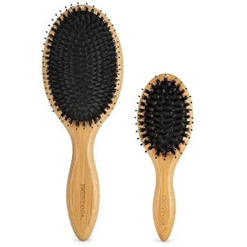 BESTOOL Hair Brush (Regular & Small), Boar Bristle Hair Brushes for Women Men Kids Thick Fine Curly ...