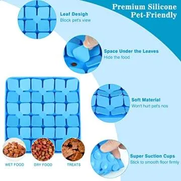 MOOGROU Snuffle Mat for Dogs,Silicone Interactive Dog Mat No Hurt for Dog's Nose for Smell Training and Slow Eating,Encourages Natural Foraging Skills and Stress Relief for Dog Mental Stimulation Toys