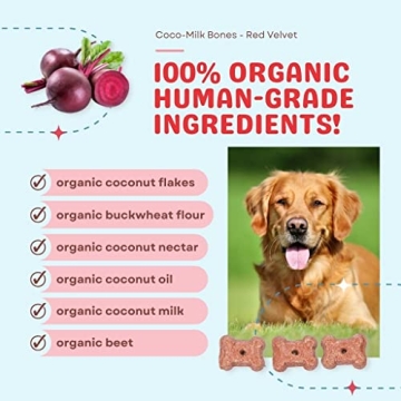 CocoTherapy Organic Coco-Milk Bones - 6 Oz Red Velvet Treats