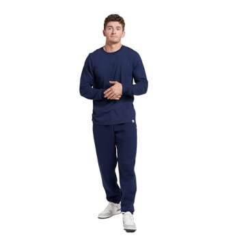 Russell Athletic Men’s Cotton Performance Long Sleeve T-Shirt - Premium Comfort in Navy