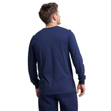 Russell Men's Long Sleeve Performance T-Shirt, Navy